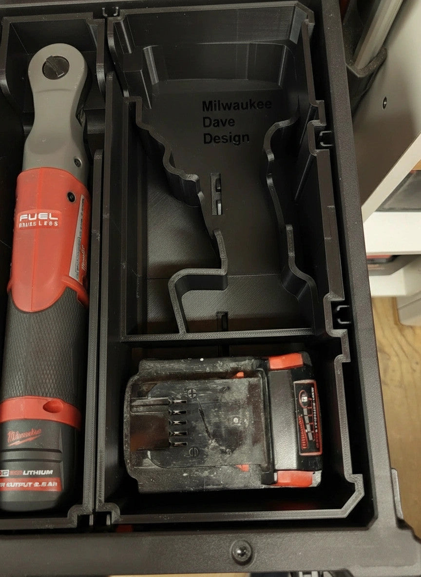PACKOUT Drawer Insert – M18 1/2" or 3/8" Impact Wrench & 3/8 Ratchet (Insert Onl