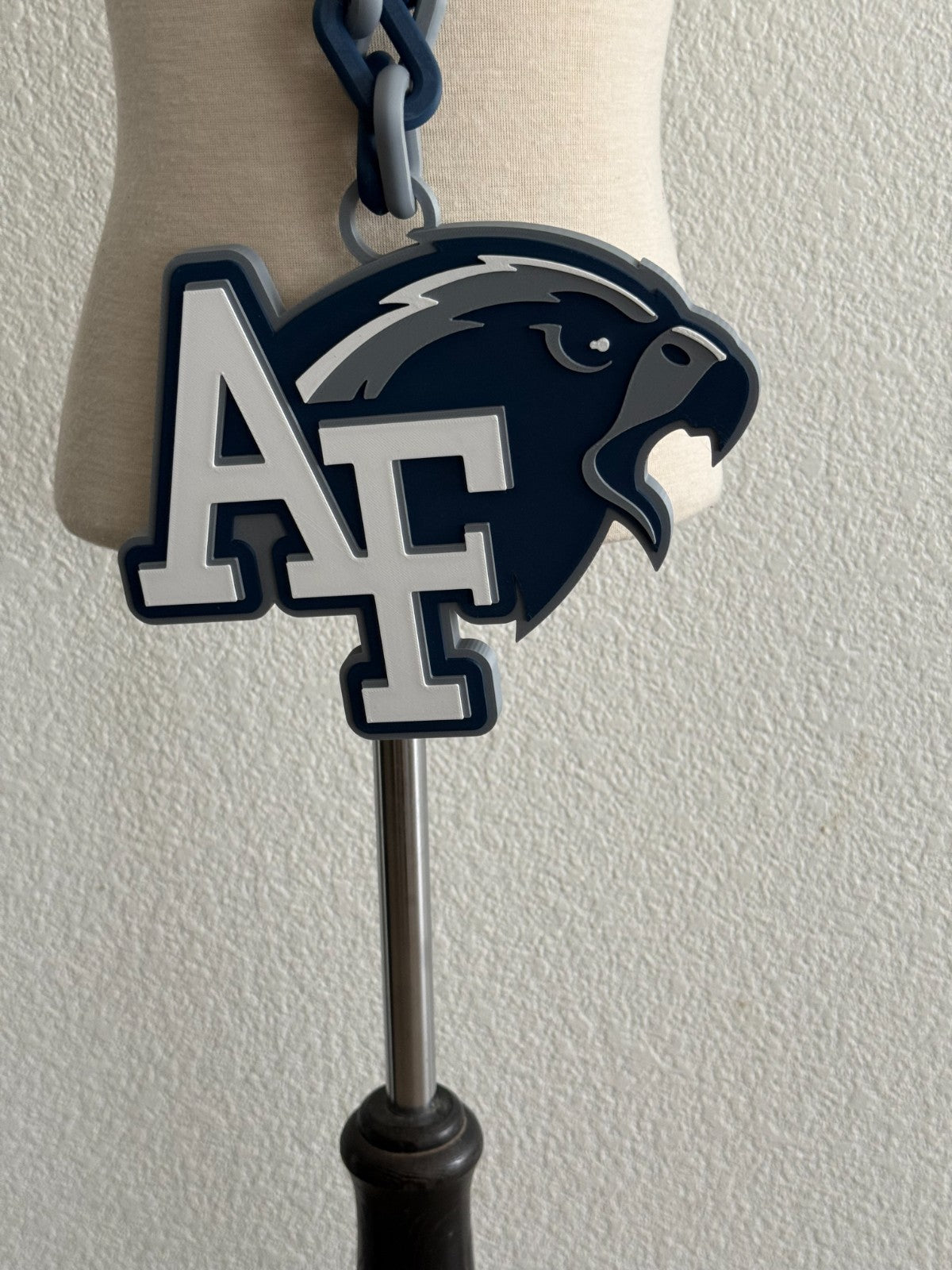 Air Force Falcons Logo Oversized Necklace  Turnover Chain HandMade 3D Printed