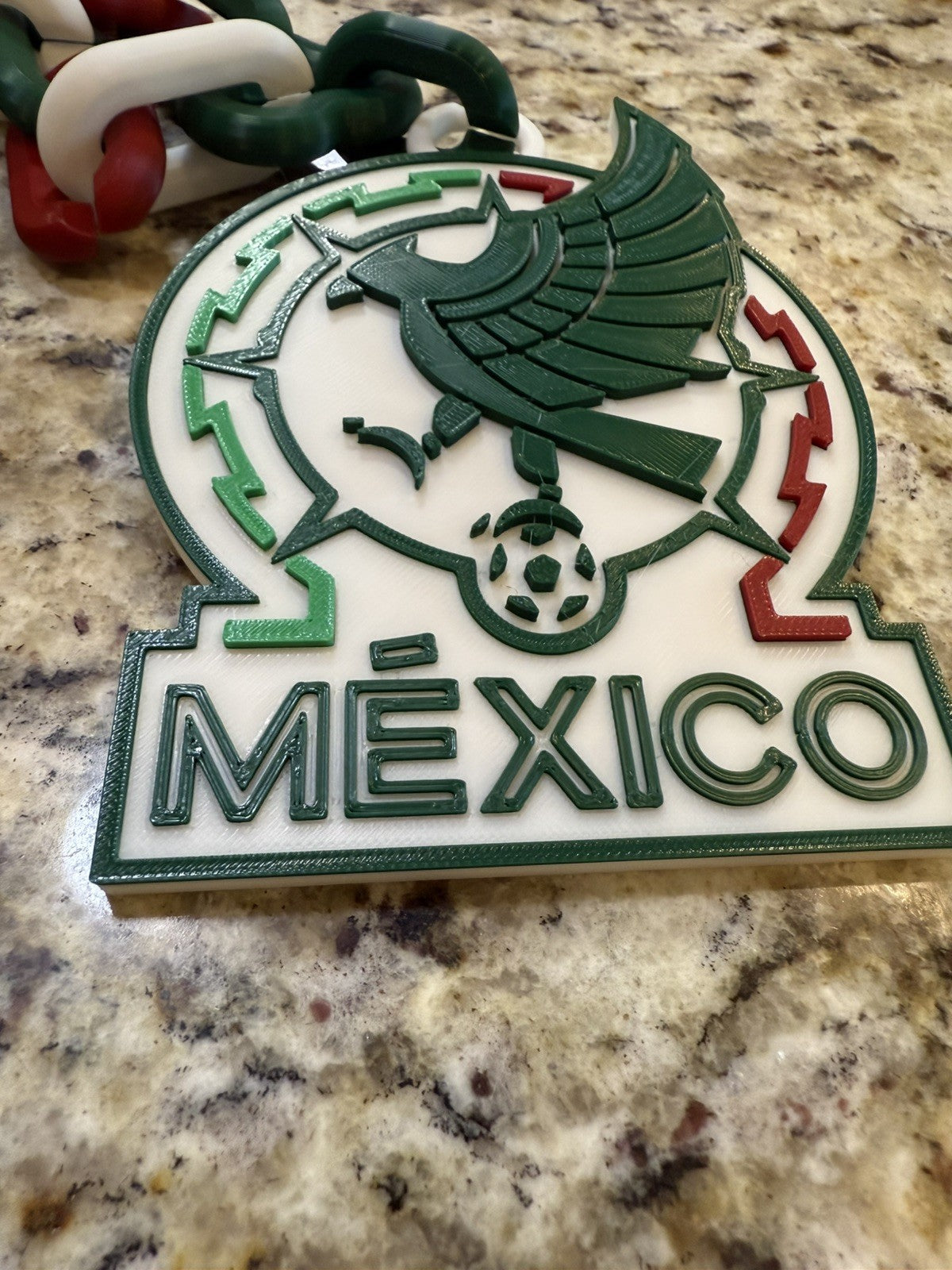 Mexico Soccer World Cup hype chain. 3d printed.  FIFA. Team Mexico