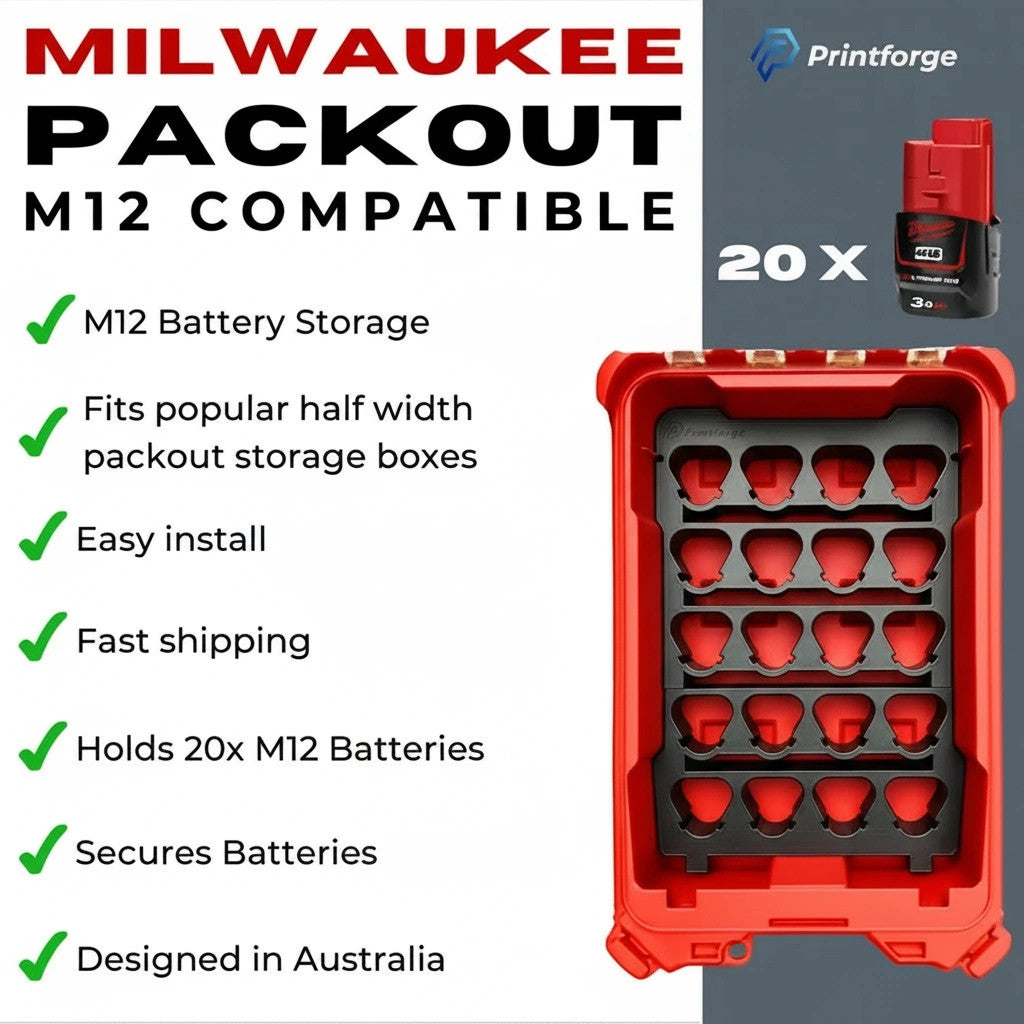 Milwaukee M12 Battery Insert for PACKOUT Compact Organizer (Insert Only)