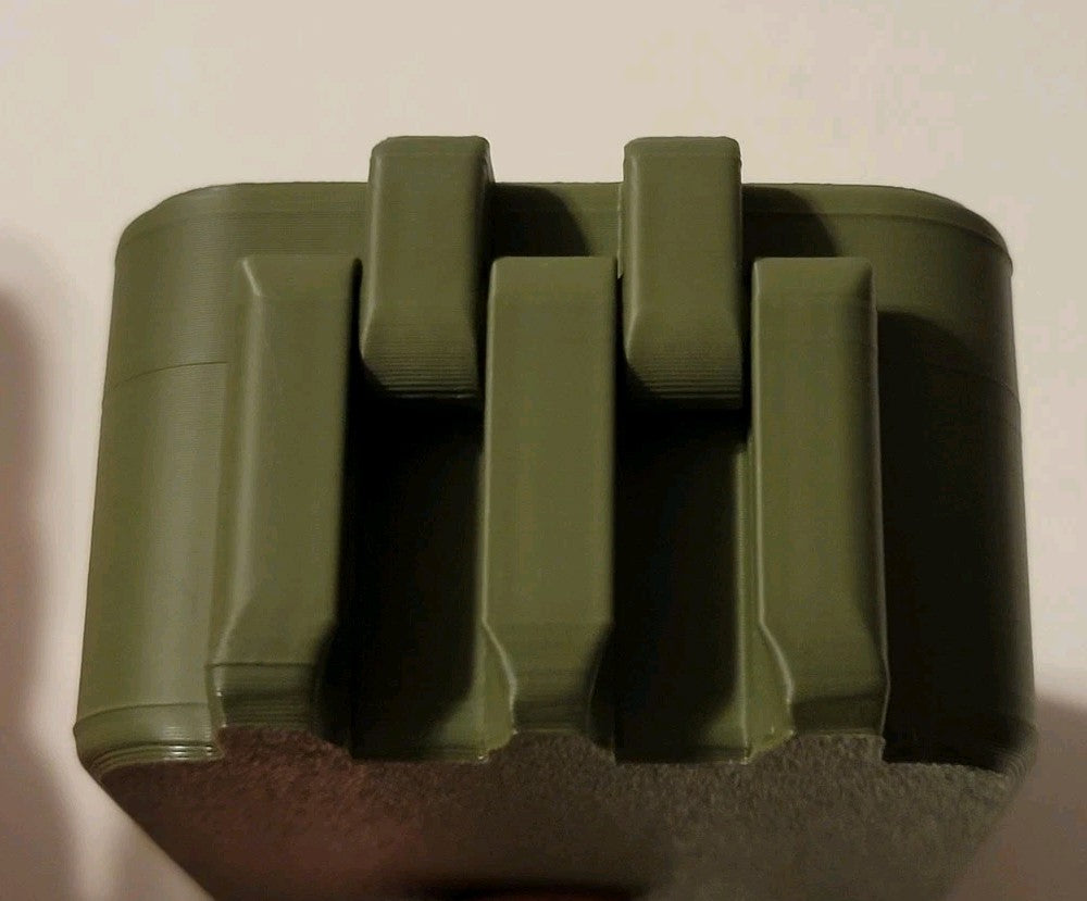 3x 9mm Ammo Box Snap Lock 50 rd Compact 3d Printed Storage Olive Green Gold Pla