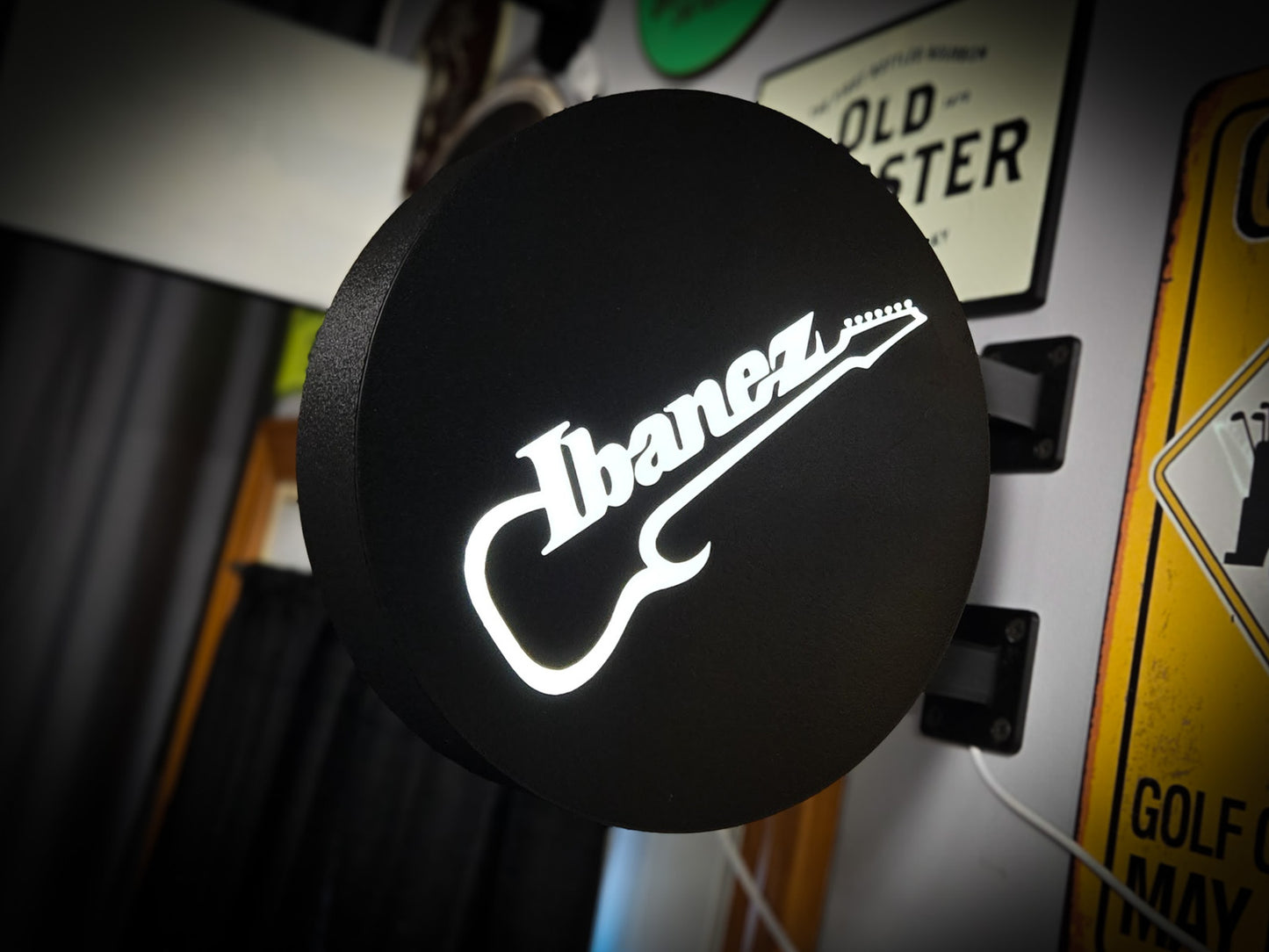 IBANEZ Guitars 12 Inch Light Box LED Sign 3D Printed Wall Decor Man Cave Garage