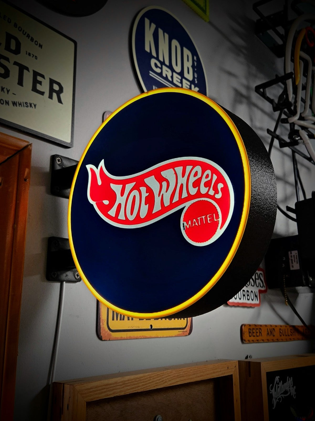 Die-Cast Retro Garage Lightbox 12 Inch Light Box LED Sign 3D Printed Wall Decor