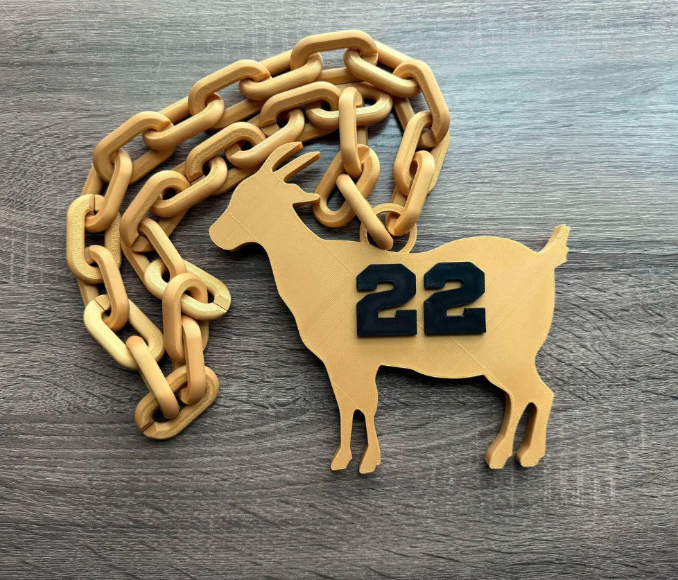 Caitlin Clark #22 Goat Necklace 3D Printed Sports Chain, Necklace [Made to Order