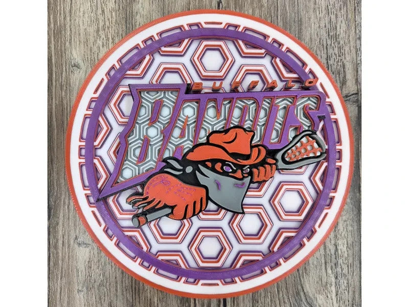 Buffalo Bandits Wall Art Or Display 3D printed Dimensional Mosaic