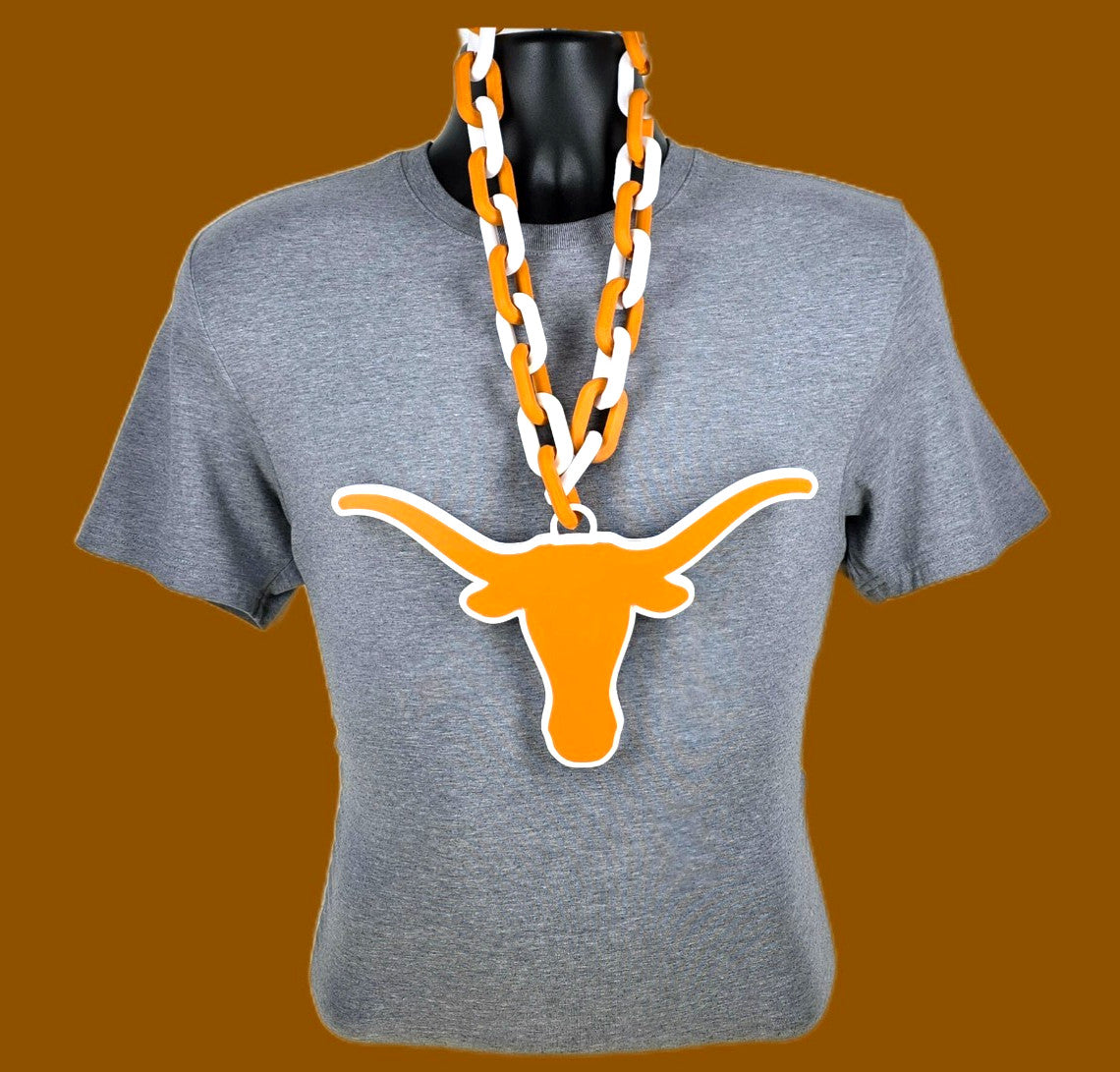 Texas Longhorns Fan Chain NCAA Big Logo Oversized Necklace Game Day Team Merch