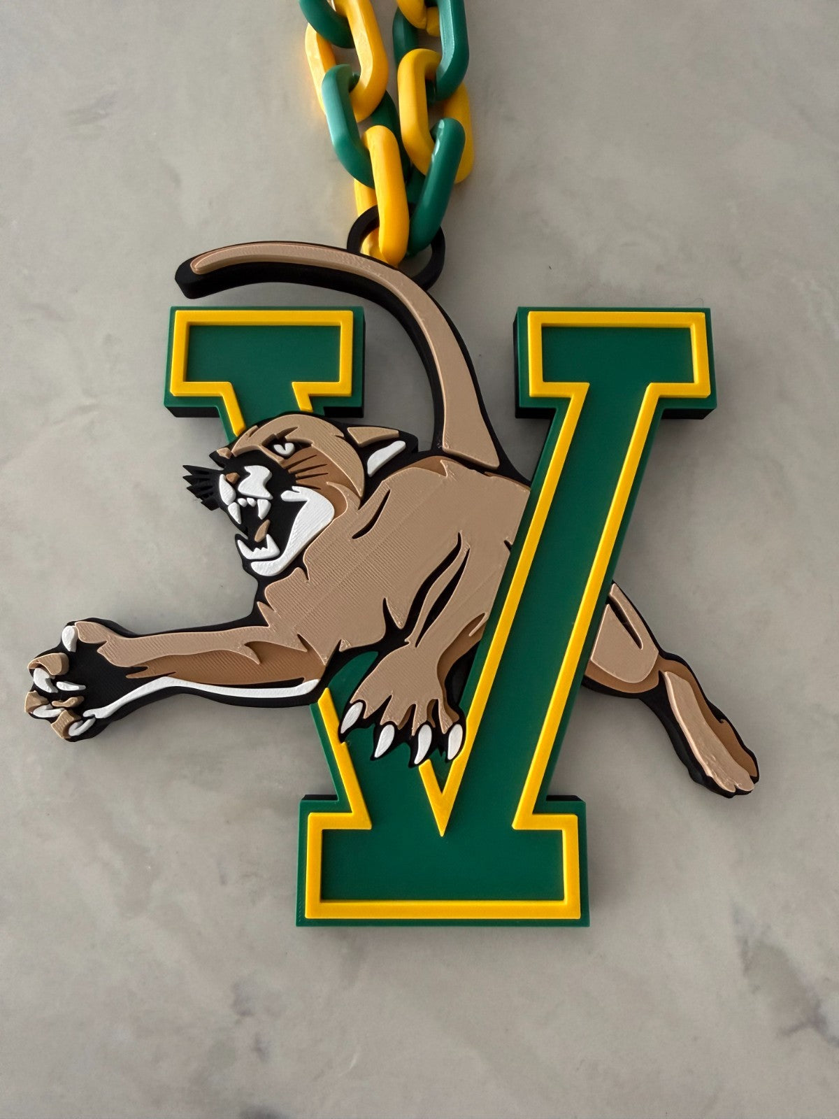Vermont Catamounts Oversized Necklace, Hype Chain Handmade 3D Printed