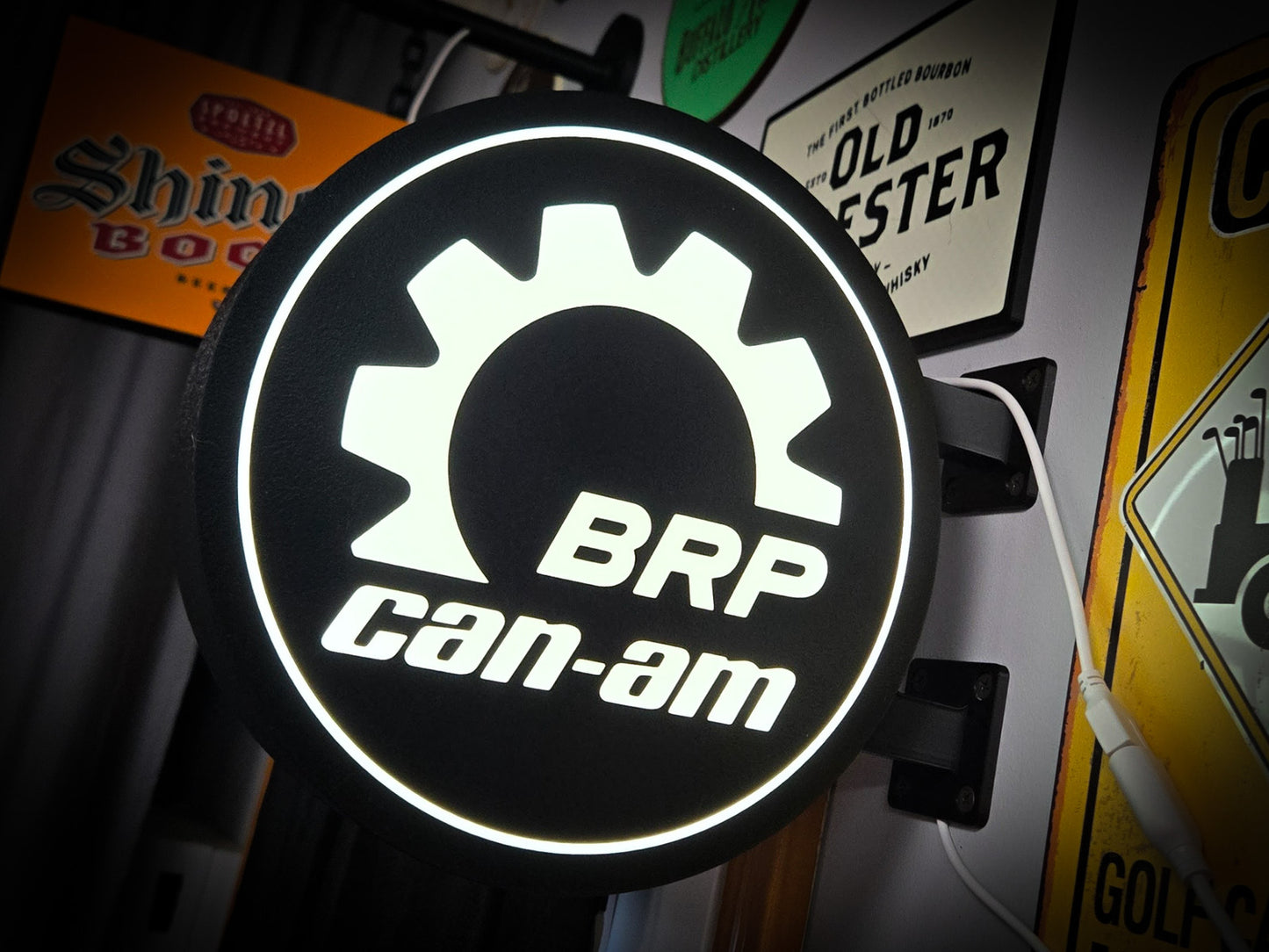 BRP CAN-AM 12 Inch Light Box LED Sign 3D Printed Wall Decor Man Cave Garage