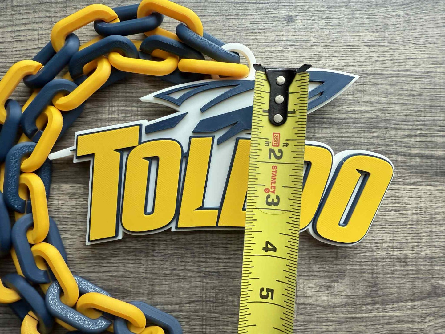 Toledo Rockets Logo Oversized Necklace, Pendant Chain [Made To Order]