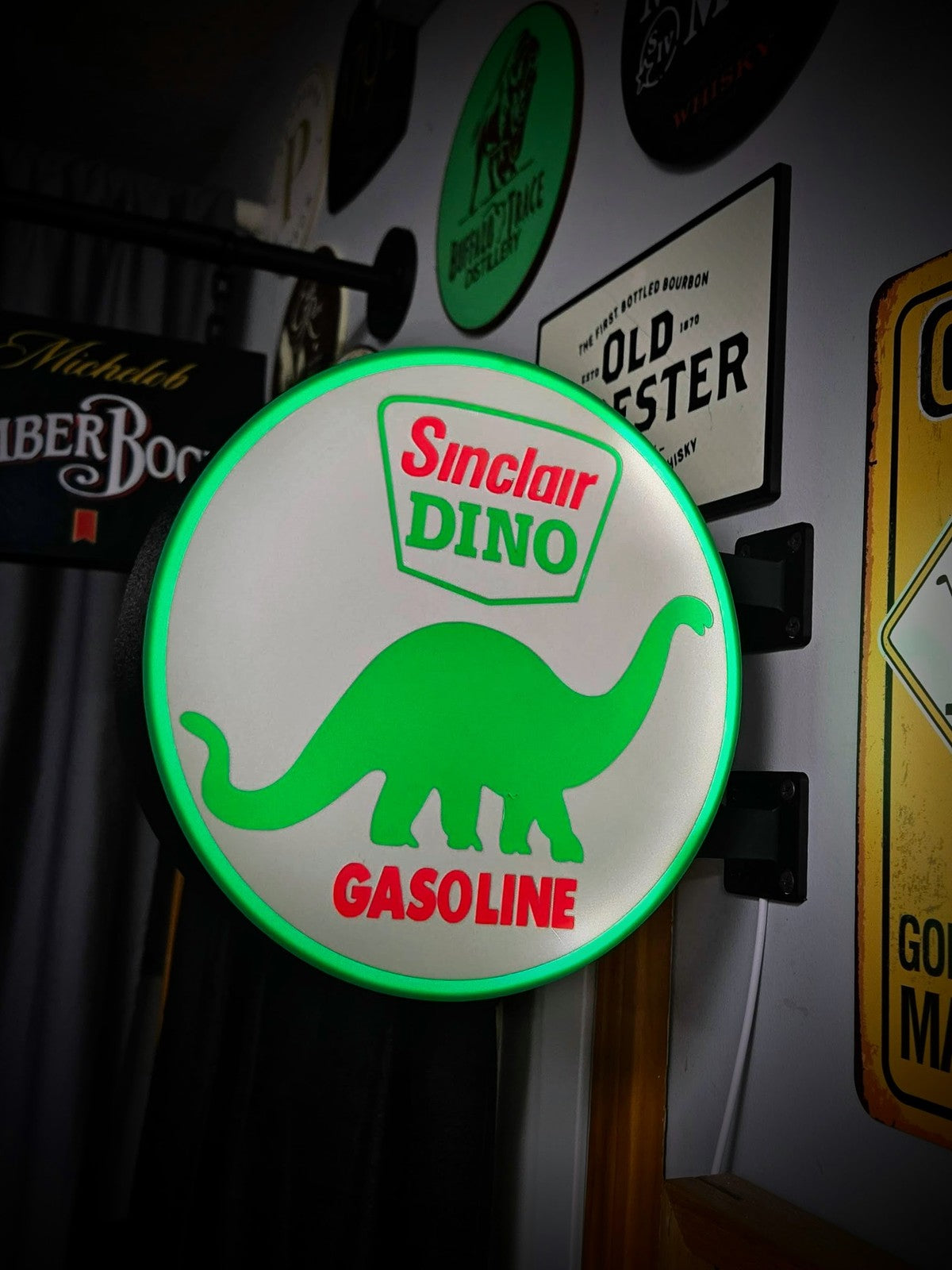 SINCLAIR DINO 12 Inch Light Box LED Sign 3D Printed Wall Decor Man Cave Garage