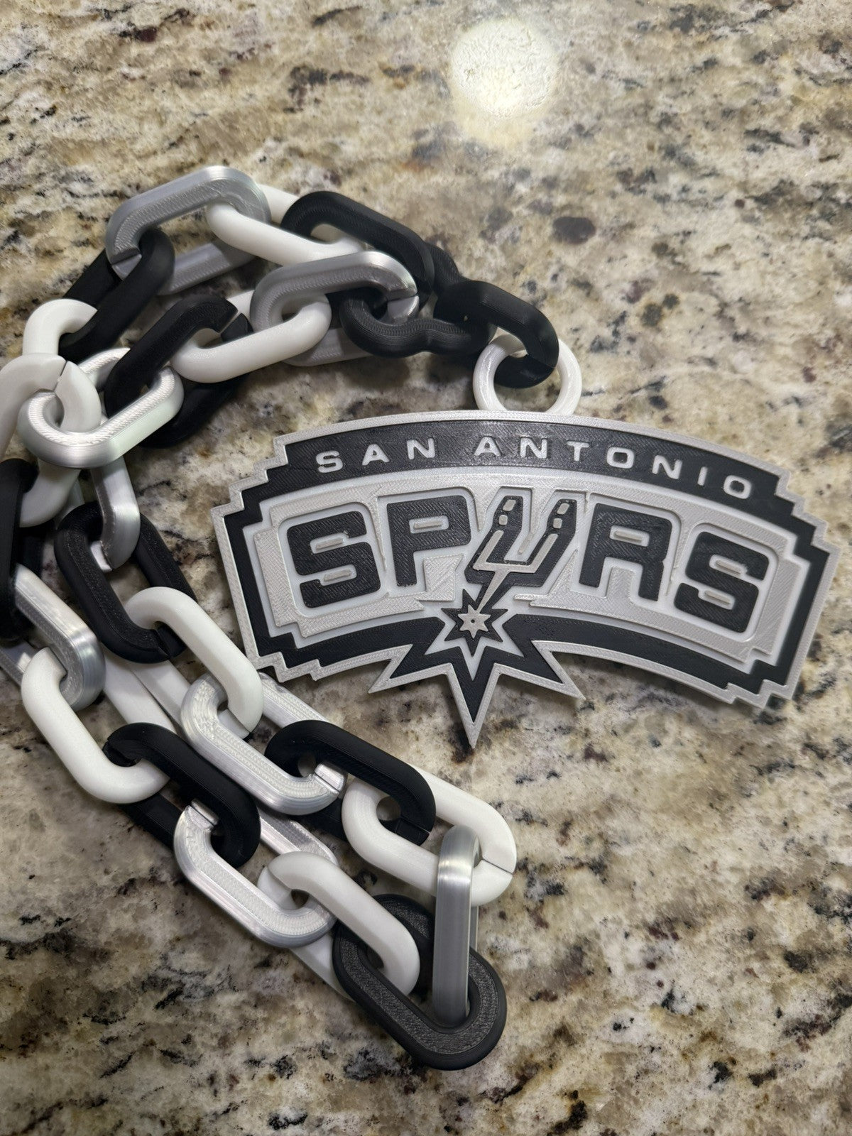 San Antonio Spurs Chain 3d Printed Hype Chain. Throw Back Custom free shipping