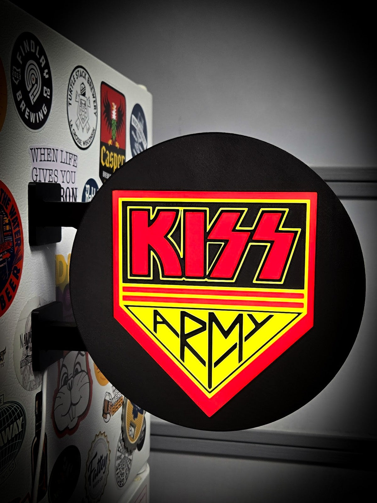 KISS ARMY 12 Inch Light Box LED Sign 3D Printed Wall Decor Man Cave Garage