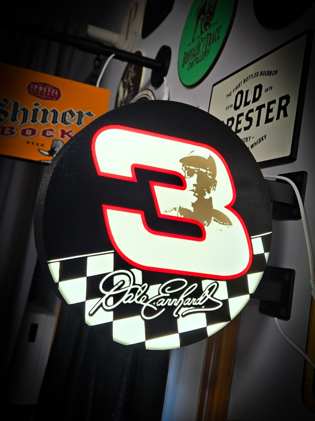 DALE EARNHARDT SR 12 Inch Light Box LED Sign 3D Printed Wall Decor Man Cave