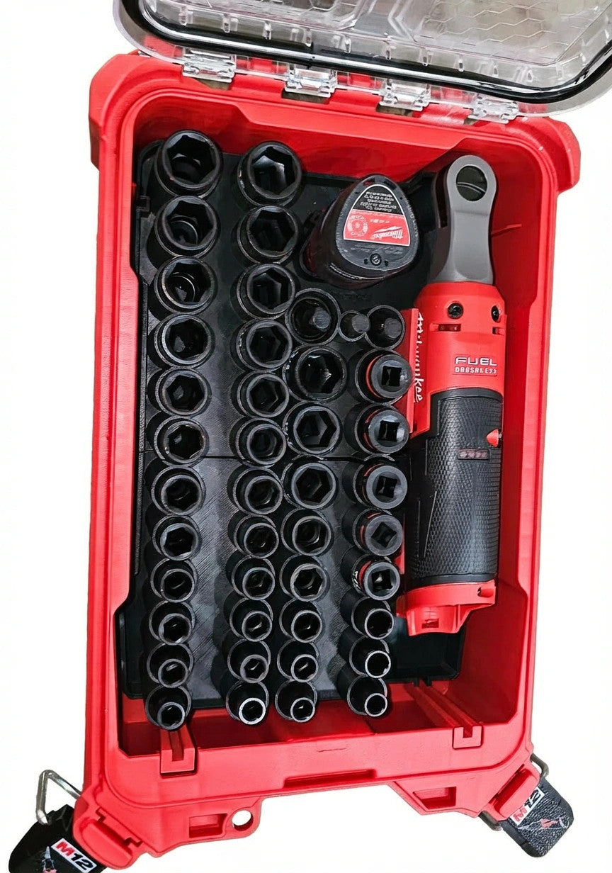 Fits Milwaukee M12 Ratchet & Socket Insert for PACKOUT Organizer (Insert Only)