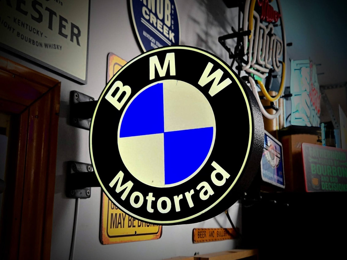 BMW MOTORRAD 12 Inch Light Box LED Sign 3D Printed Wall Decor Man Cave Garage