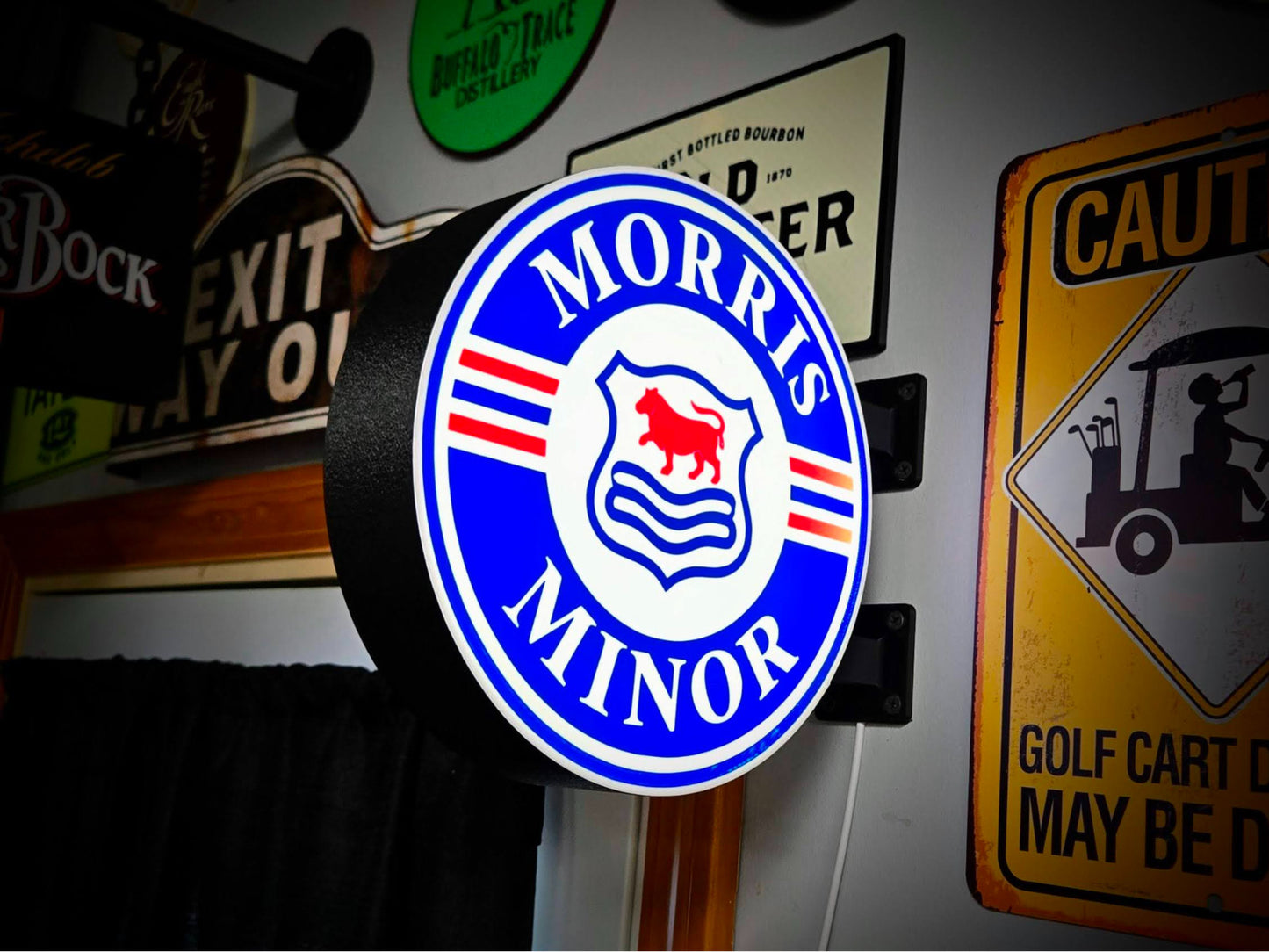 MORRIS MINOR 12 Inch Light Box LED Sign 3D Printed Wall Decor Man Cave Garage