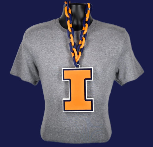 Illinois Fighting Illini Fan Chain NCAA Big Logo Oversized Necklace Game Day