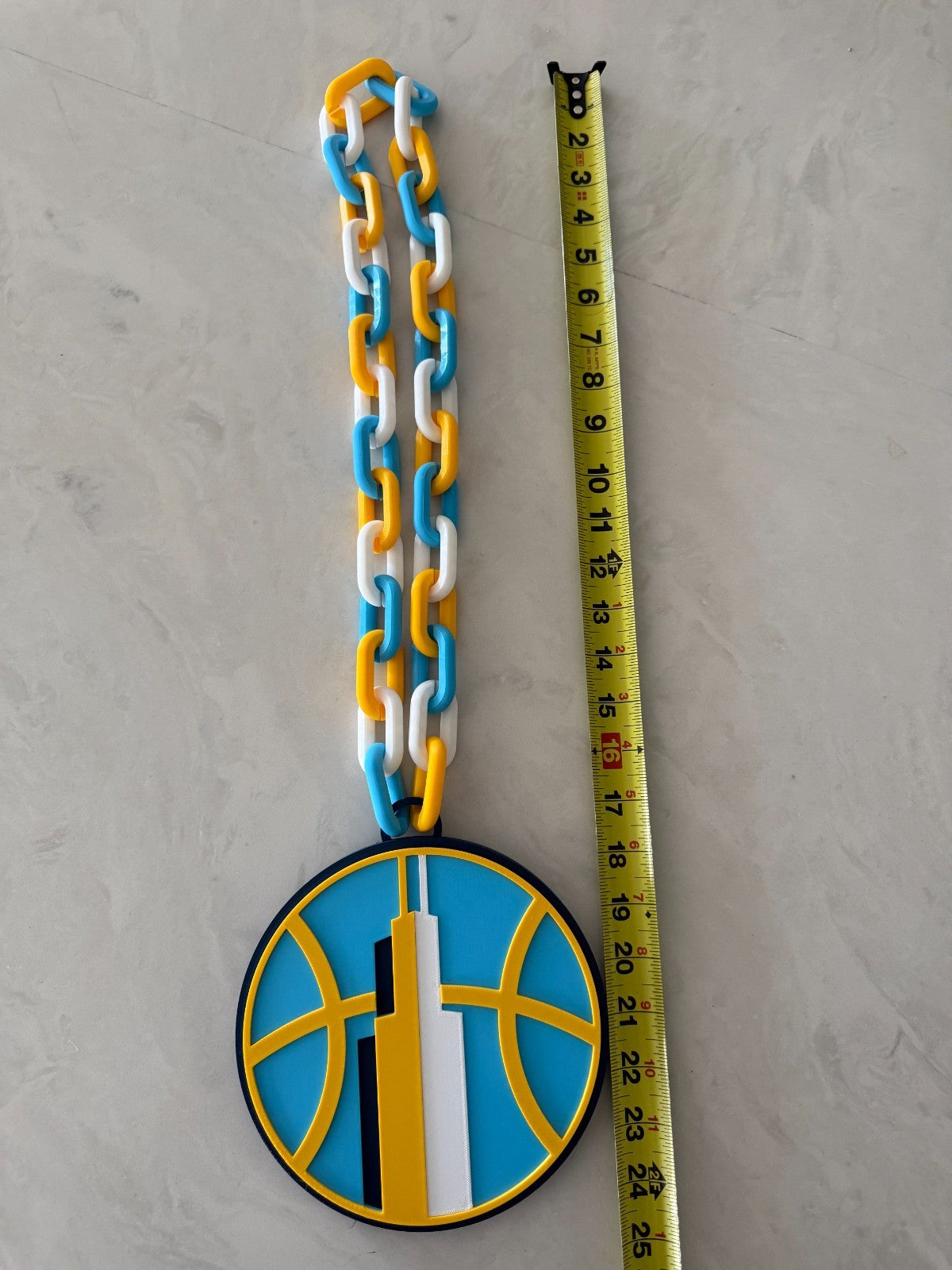 Chicago Sky Oversized Logo Necklace Hype Chain WNBA HandMade 3D Printed