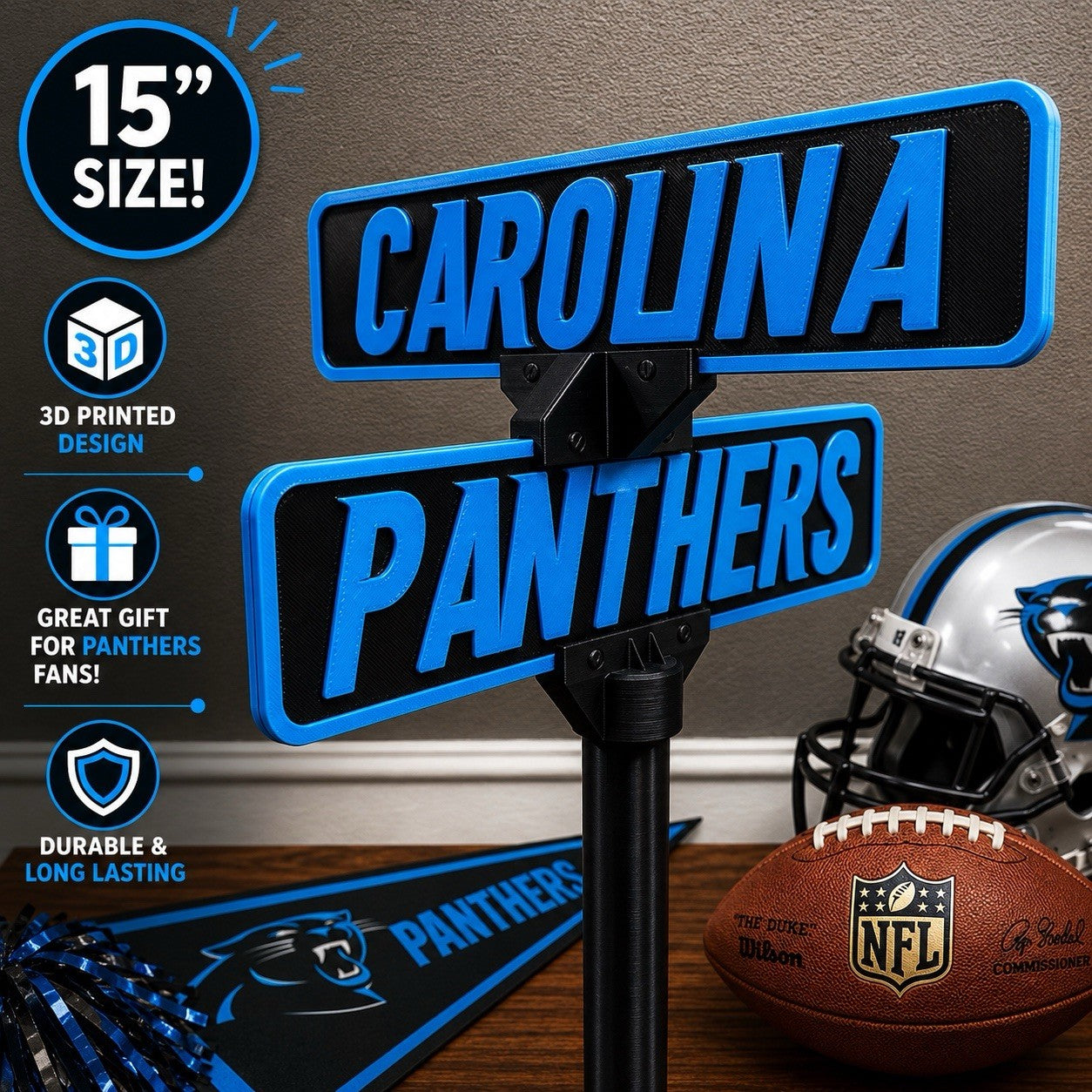 Carolina Panthers Street Sign Man Cave Memorabilia Office Desk Decor Fan Gifts