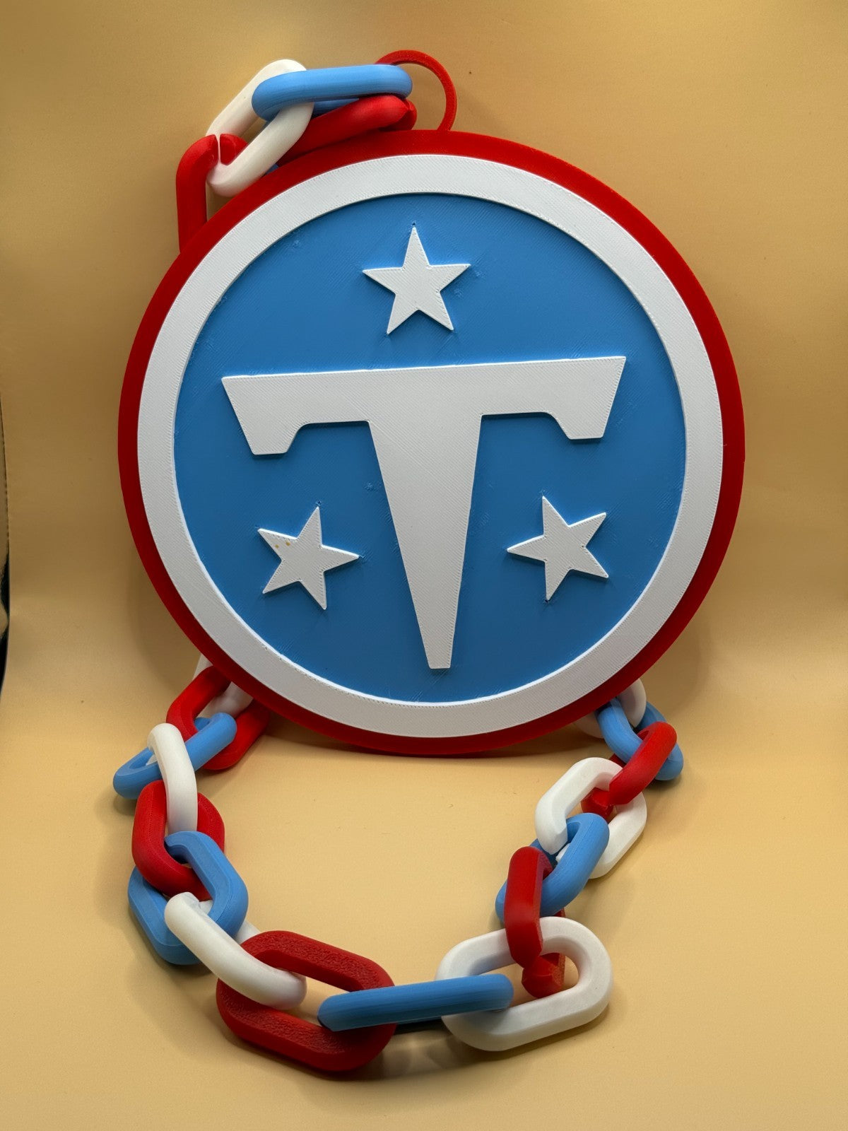Tennessee Titans Hype Oversized Logo Pendant Turnover Chain HandMade 3D Printed