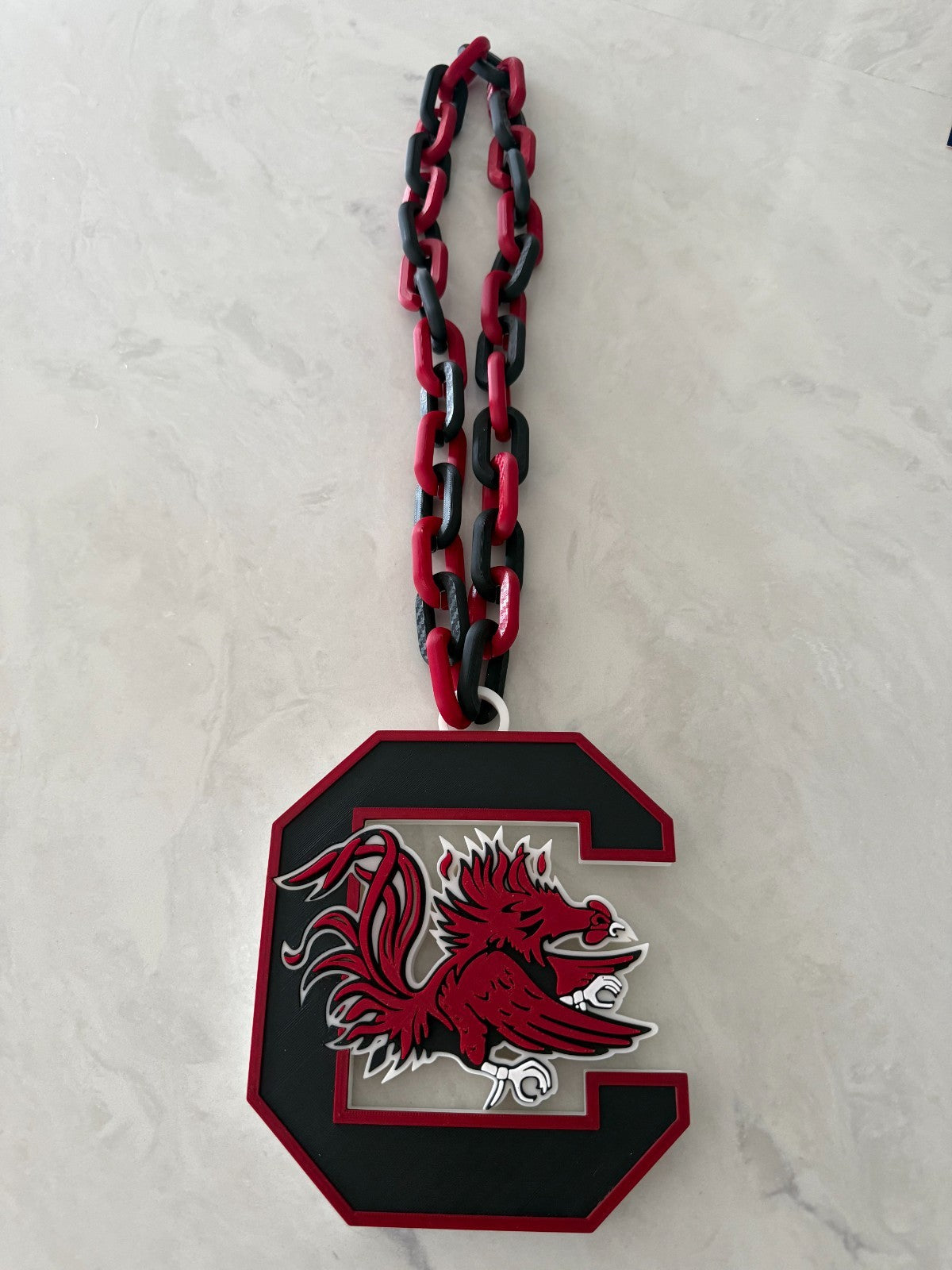 South Carolina Gamecocks Logo Oversized Necklace Hype Chain Handmade 3D Printed