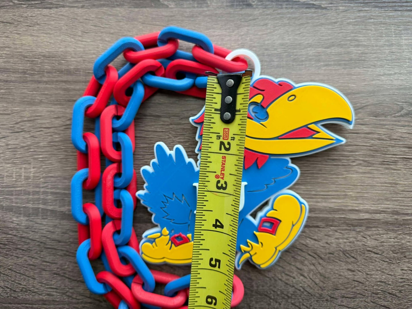 Kansas Jayhawks Oversized Necklace, Pendant Chain