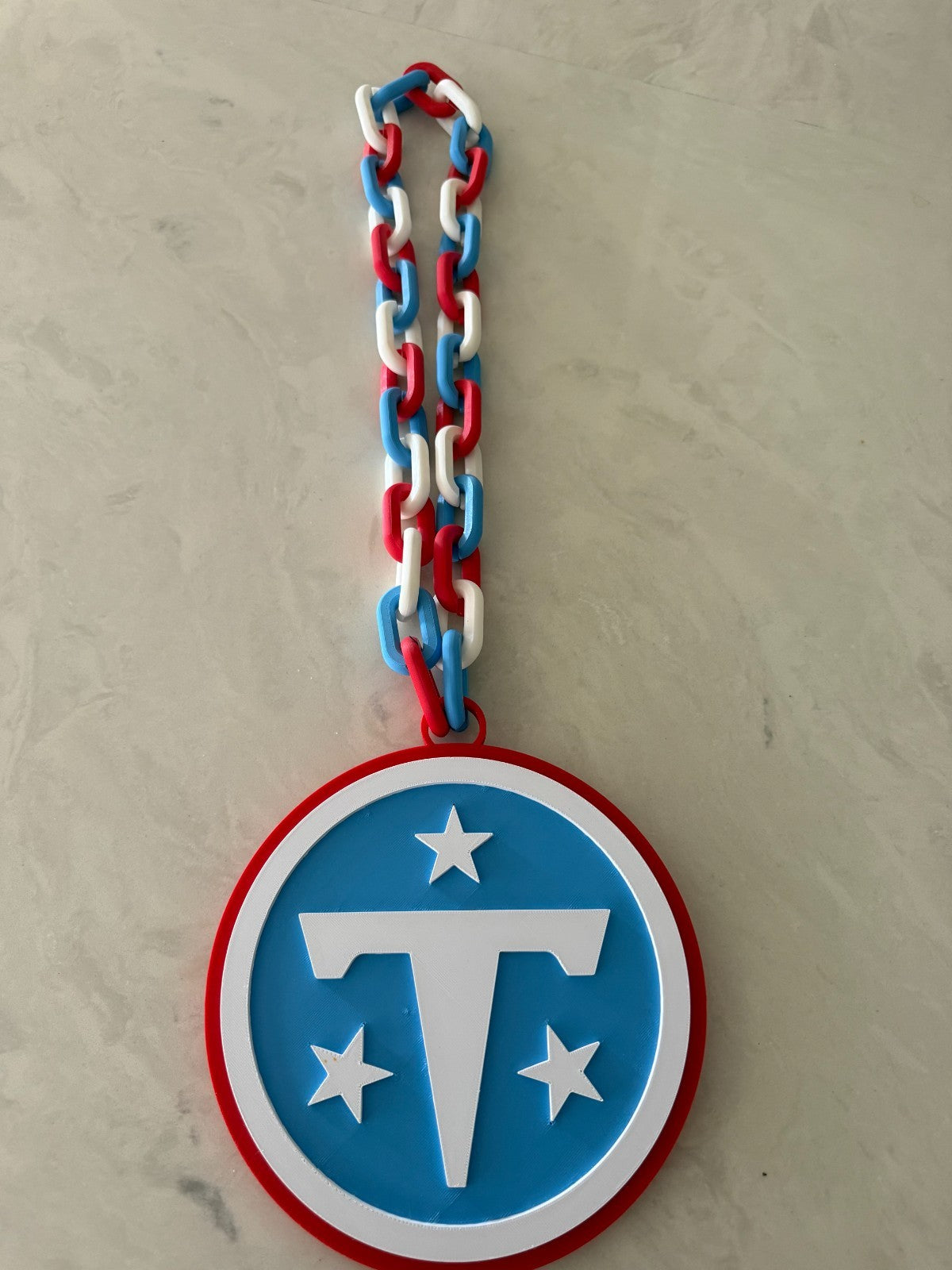 Tennessee Titans Hype Oversized Logo Pendant Turnover Chain HandMade 3D Printed