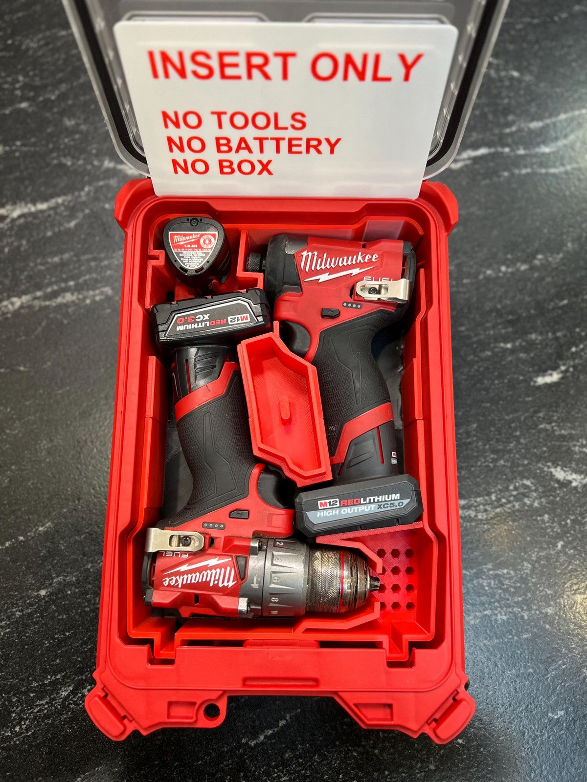 Milwaukee Compatible M12 Fuel Cordless Hammer  Drill & Impact Driver Insert Tray