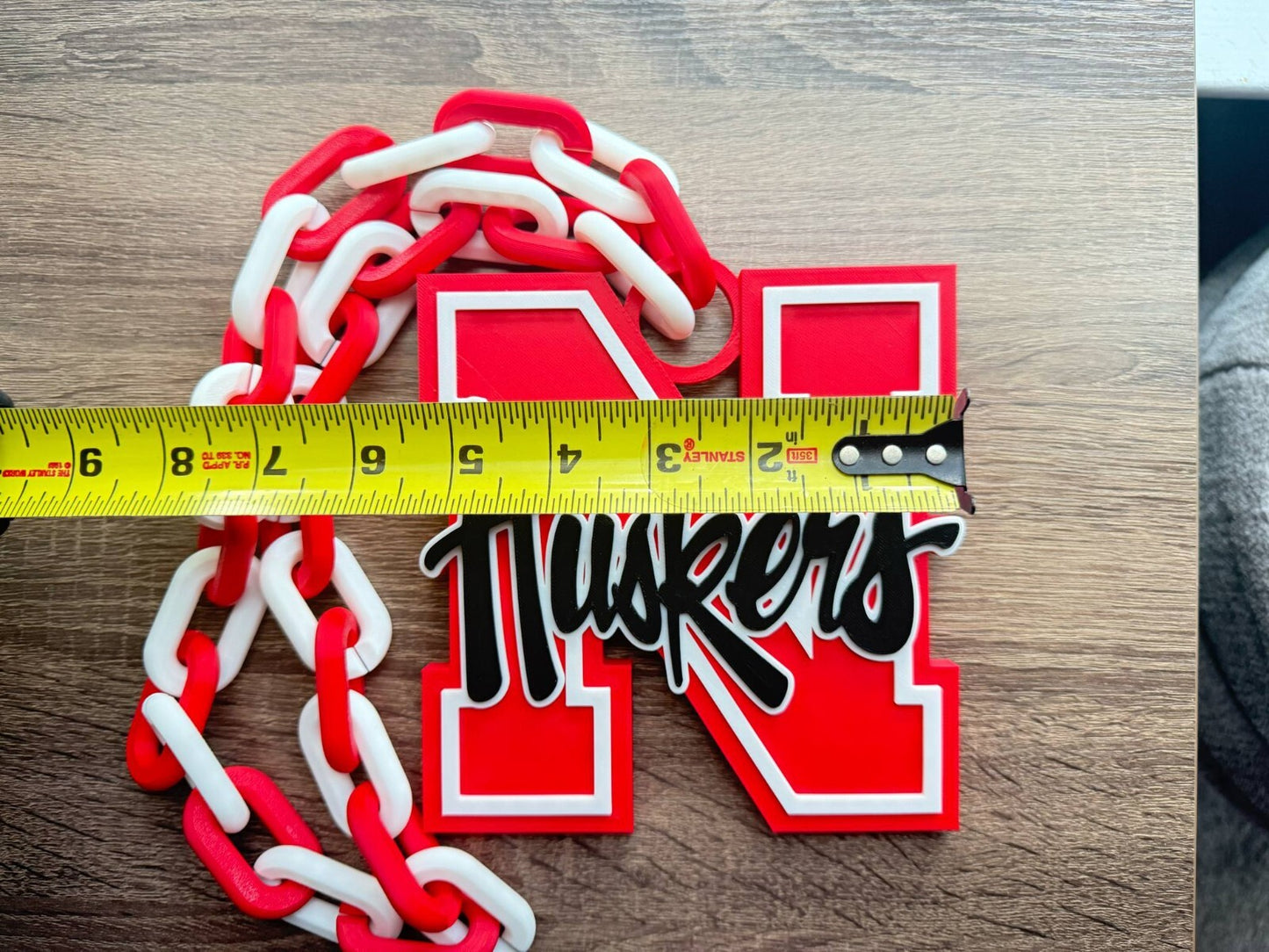 Nebraska Cornhuskers Oversized Necklace, Hype Chain [Made To Order]