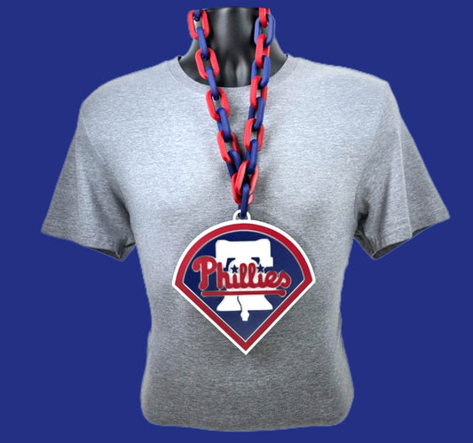 Philadelphia Philies Fan Chain MLB Big Logo Oversized Necklace Baseball Game Day