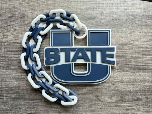 Utah State Aggies Logo Oversized Necklace, Hype Chain [Made To Order]
