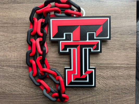 Texas Tech Red Raiders Oversized Necklace, Pendant Chain