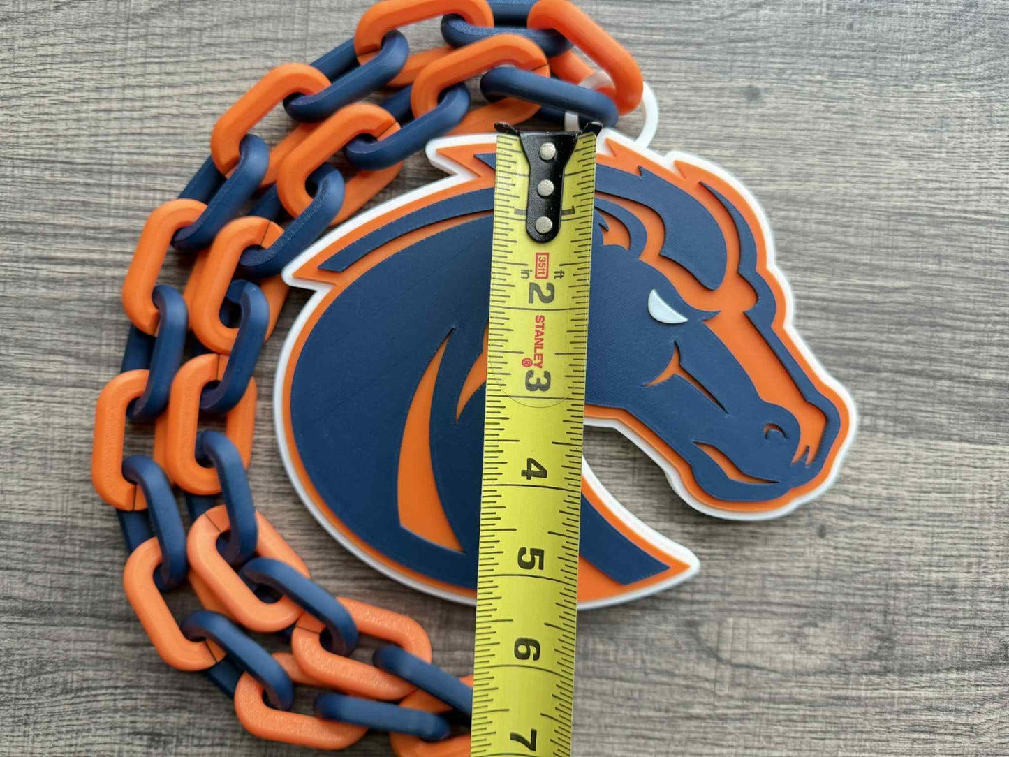 Boise State Broncos Logo Oversized Necklace, Pendant Chain