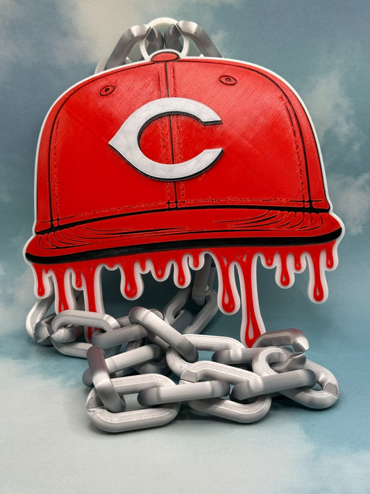 Cincinnati Reds Drip Baseball Cap Hype Chain Hand Made 3D Printed