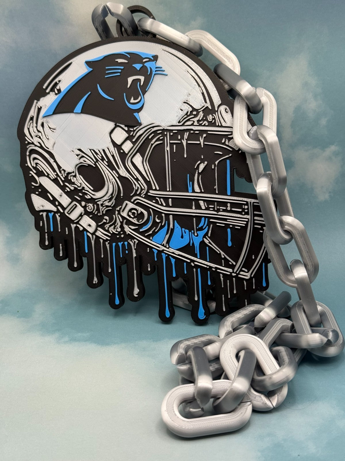 Carolina Panthers Helmet Drip Hype Chain Handmade 3D Printed