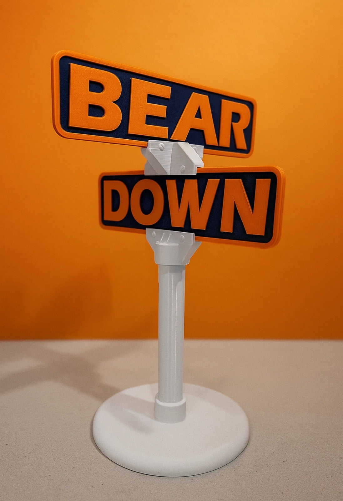 Bear Down Sign | 3D Printed Desk Sign | Chicago Football Fan Gift |