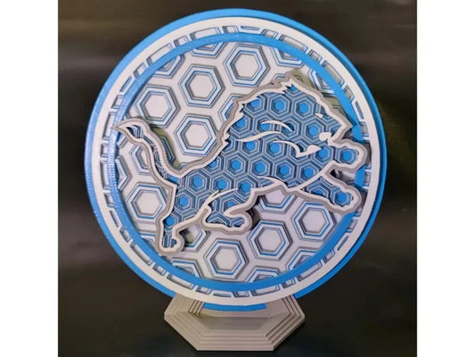 Detroit Lions Wall Art Or Display 3D printed Dimensional Mosaic