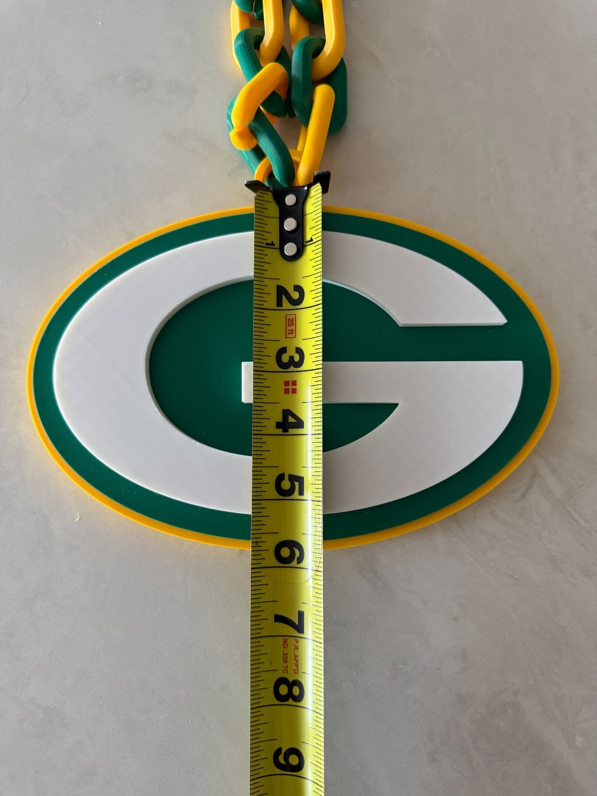 Green Bay Packers Logo Oversized Turnover Chain HandMade 3D Printed