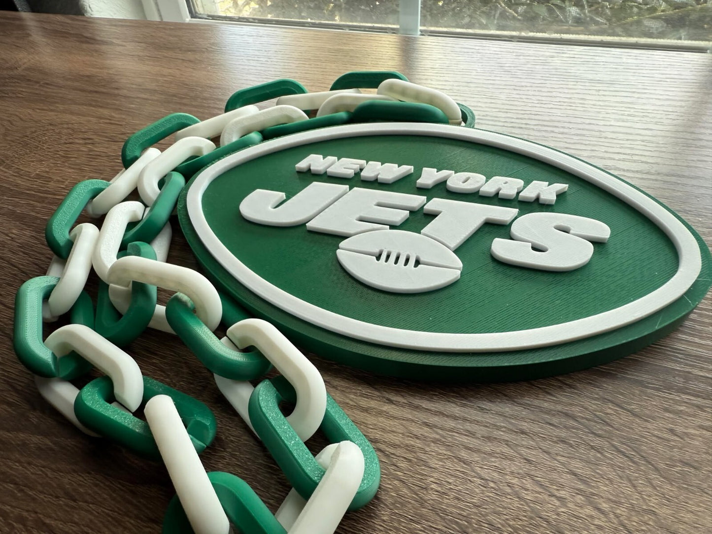 New York Jets Oversized Necklace, Pendant Chain [Made To Order]