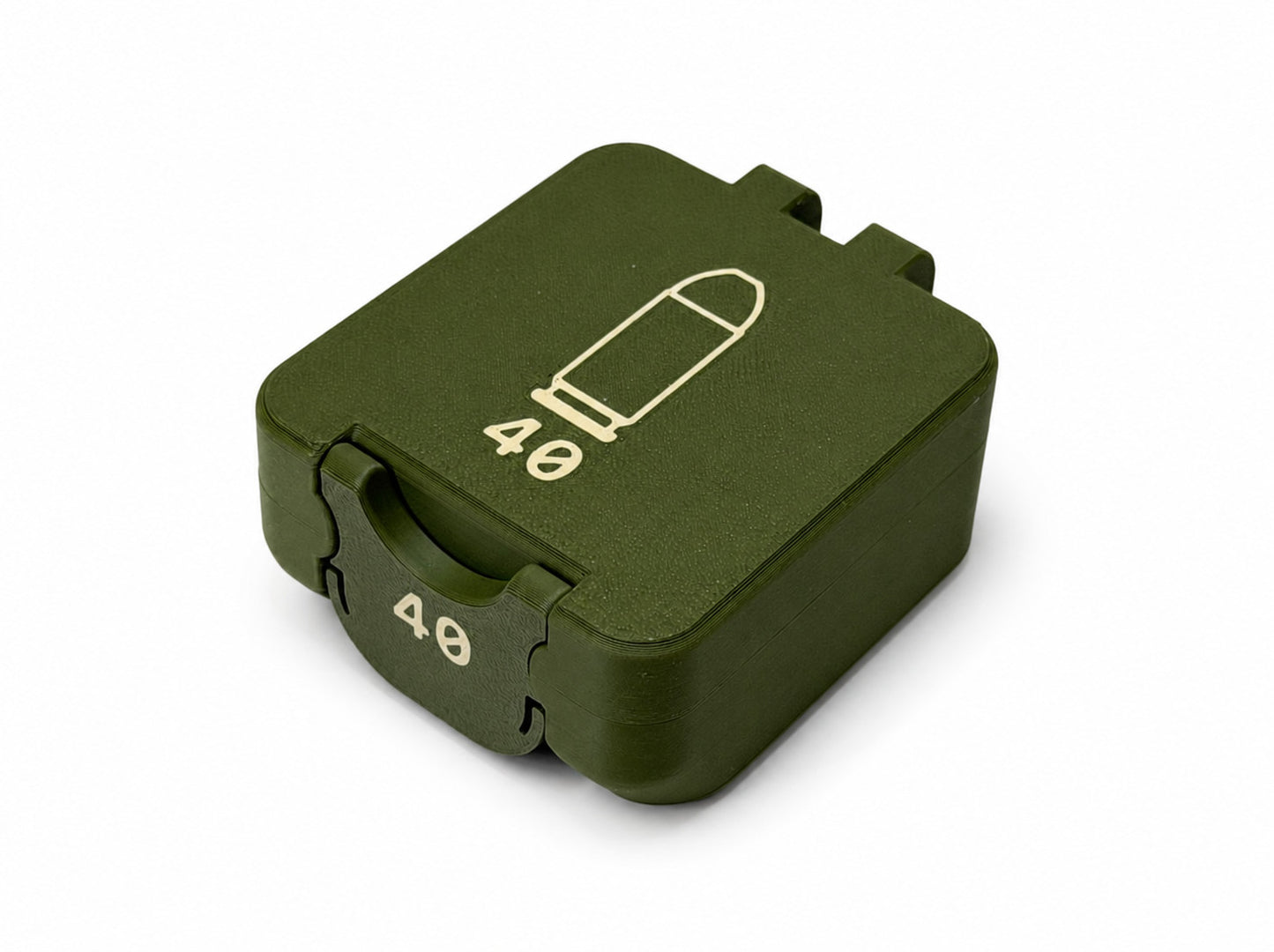 40 S&W Ammo Box – 25 Rounds - Snap Close Storage Box | Fully Customizable