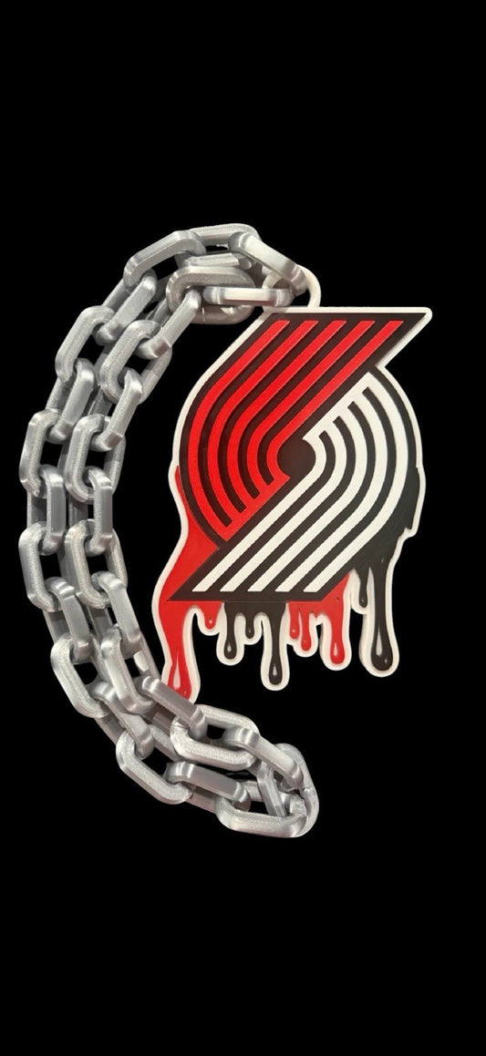 Portland Trail Blazers Logo Dripping Pendant