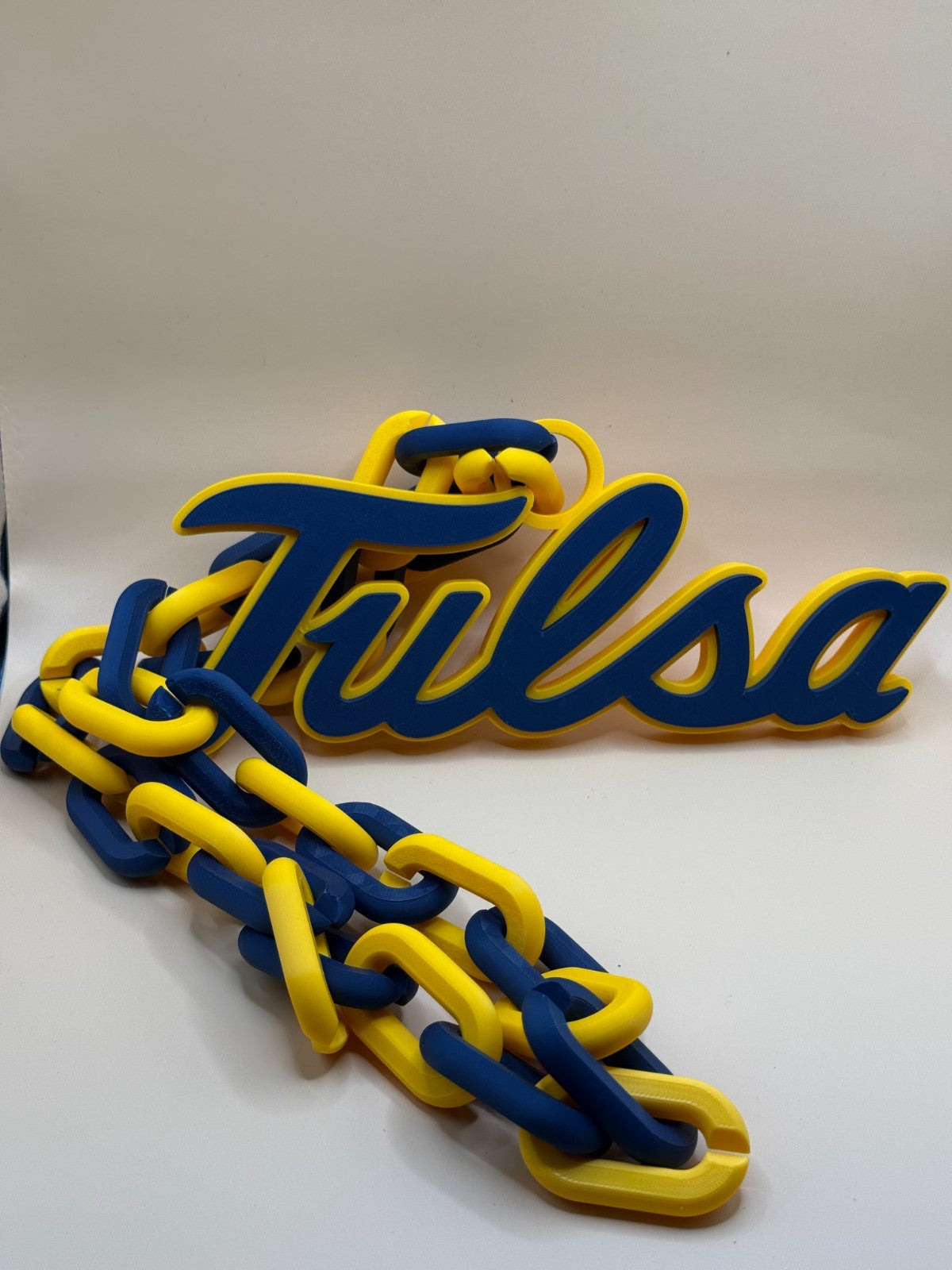 Tulsa Golden Hurricane Oversized Necklace Turnover Chain HandMade 3D Printed