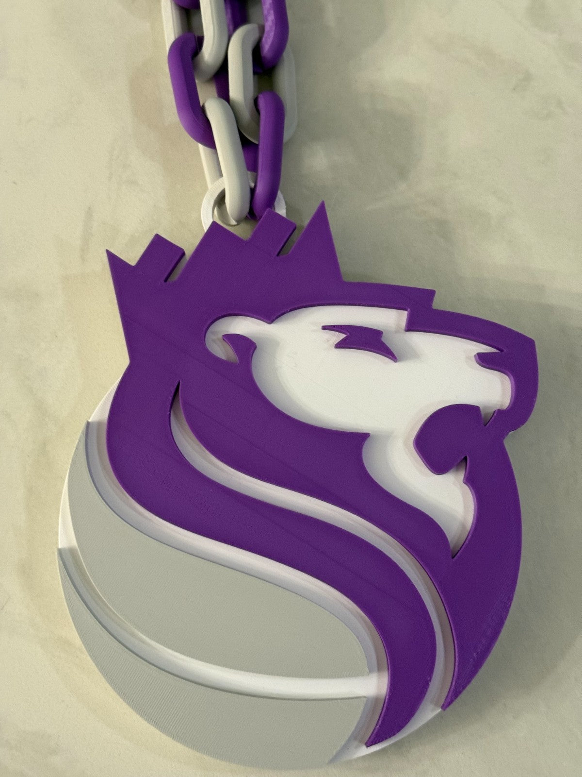 Sacramento Kings Oversized Necklace Pendant Turnover Chain handmade 3D Printed