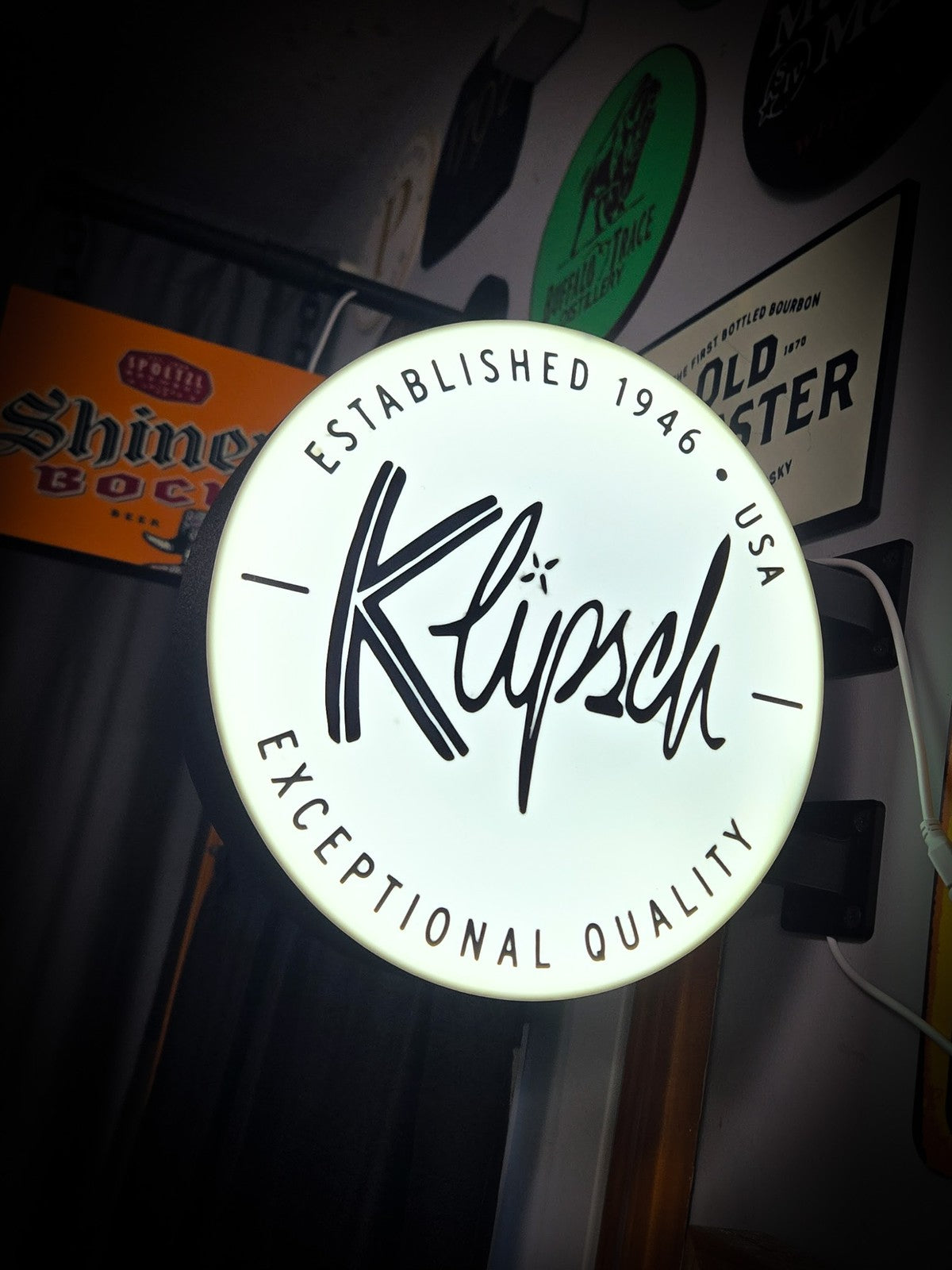 KLIPSCH 12 Inch Light Box LED Sign 3D Printed Wall Decor Man Cave Garage