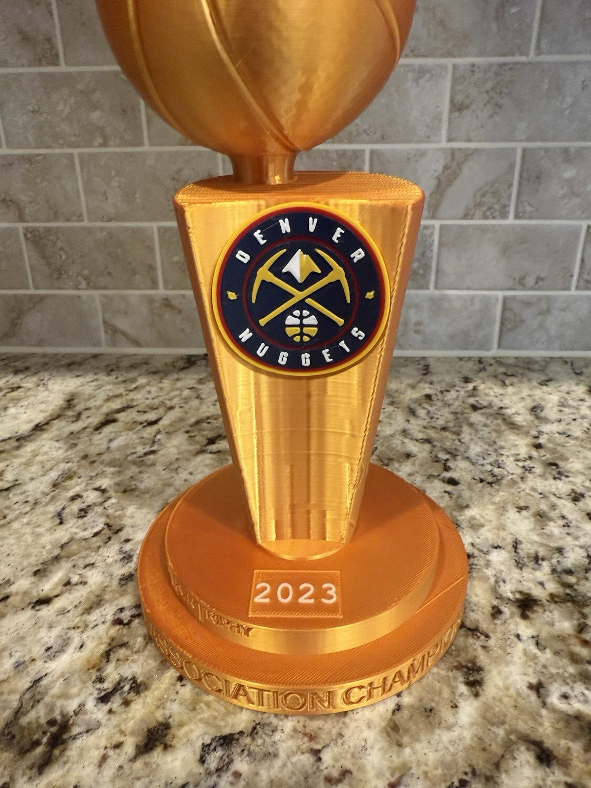 2023 Denver Nuggets NBA CHAMPION TROPHY gold pla plasticLarry O'Brien 10 inches