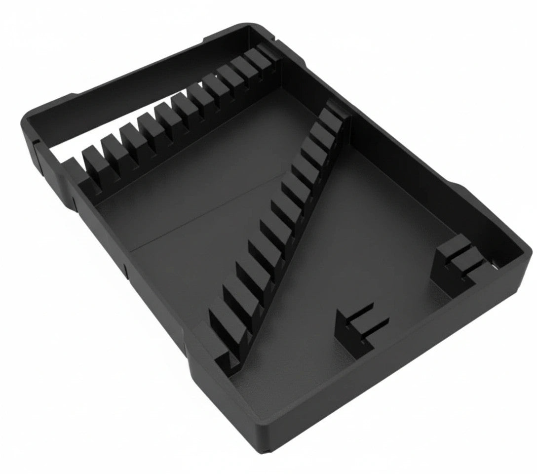 14 Piece Wrench Organizer for Milwaukee PACKOUT Low Profile Bin (Insert Only) BK