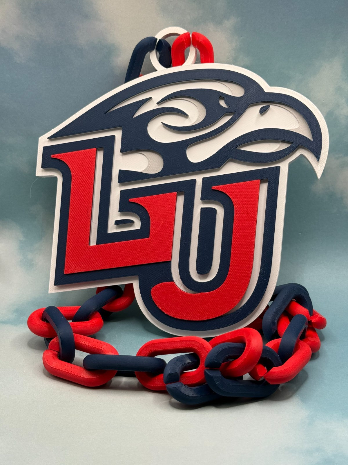 Liberty Flames Logo Oversized Necklace Pendant Hype Chain Handmade 3D Printed