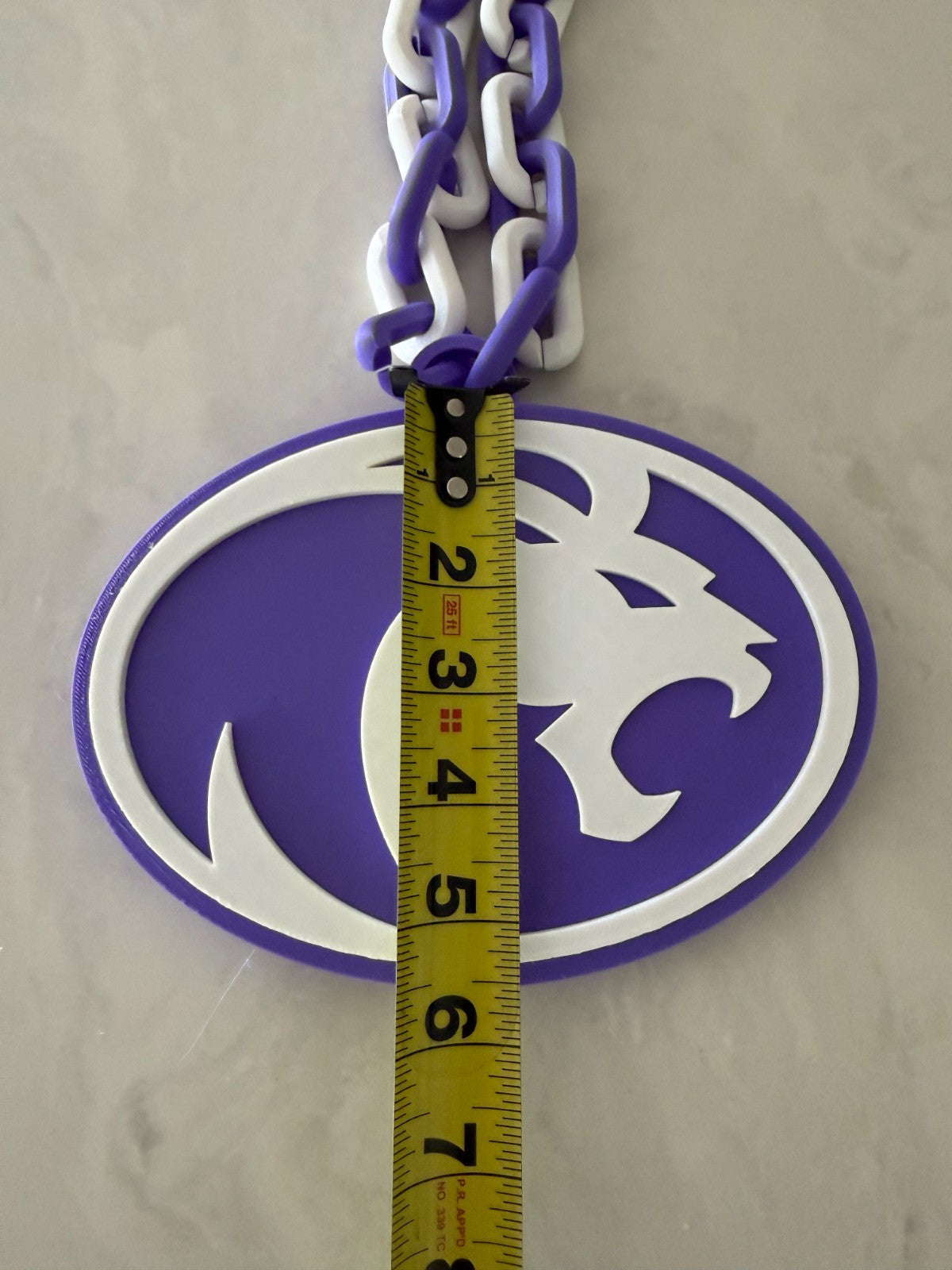 UNA Lions Oversized Necklace Hype Chain NCAA Fan Big Logo Purple Gold