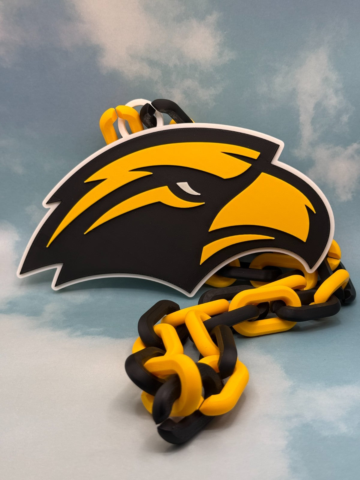 Southern Miss Golden Eagles Logo Oversized Necklace Hype Chain Handmade 3D