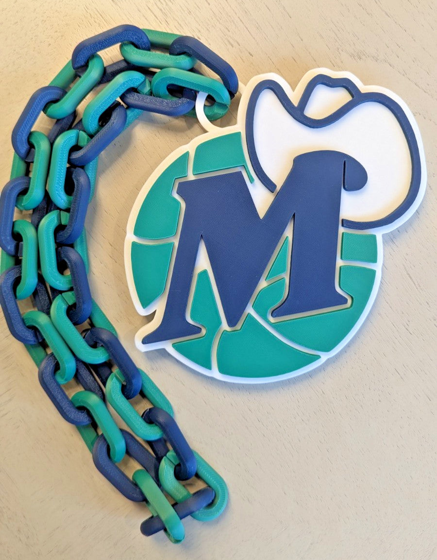 Dallas Mavericks Retro Over-Sized Necklace Logo Pendant Hype Chain